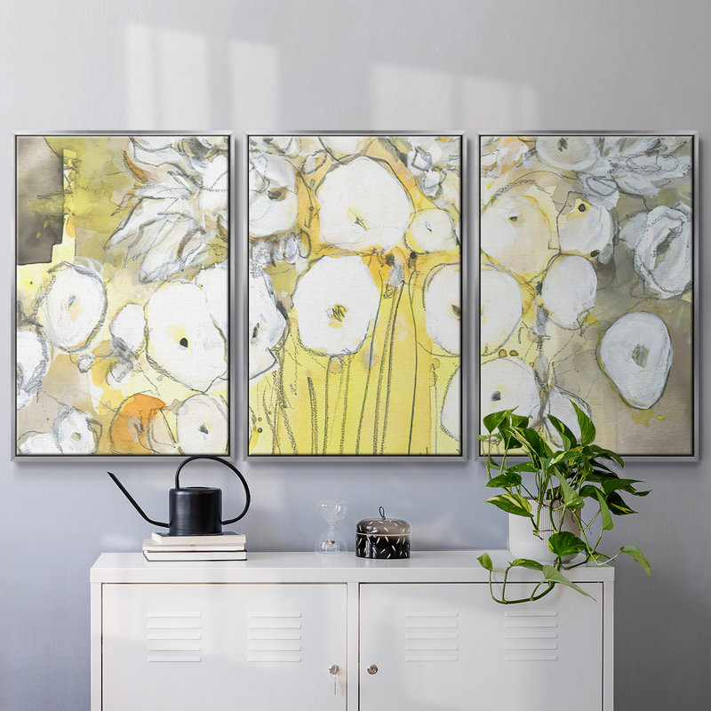 «Heirloom Treasure II», reproduction sur toile 3 pièces, Argenté, H 40 po x l 78 po x P 2 po