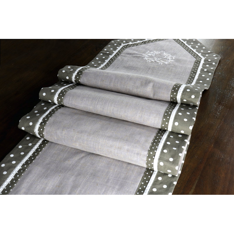Chemin de table Loosestrife, L 90 po x l 16 po, Gris