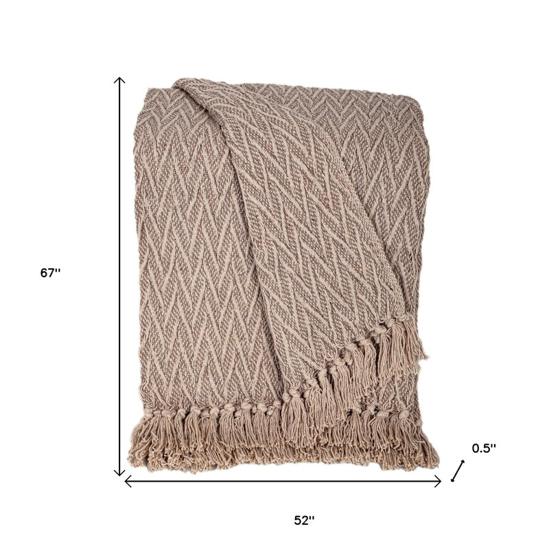 Handloomed Brown Cotton Slub Throw 52" x 67"
