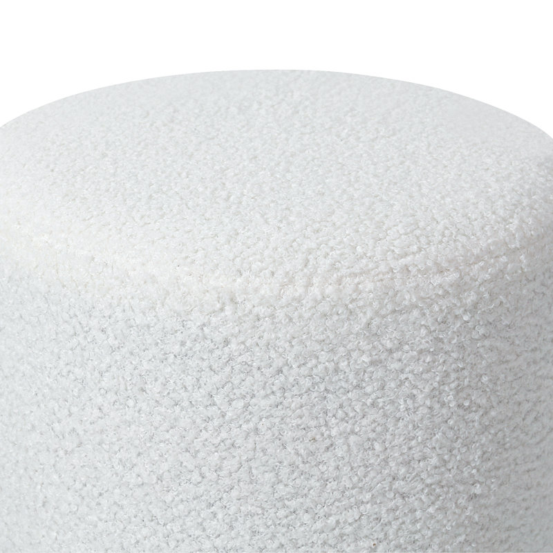 15”H Fabric Upholstered Footrest Ottoman, White