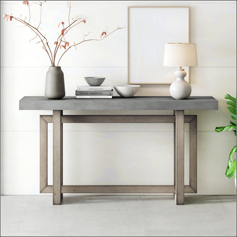 Contemporary Console Table With Wood Top