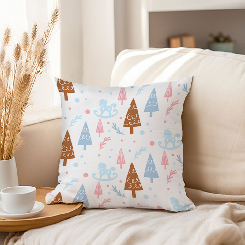 Holiday Christmas Tree Pattern II Modern, 18"H x 18"W