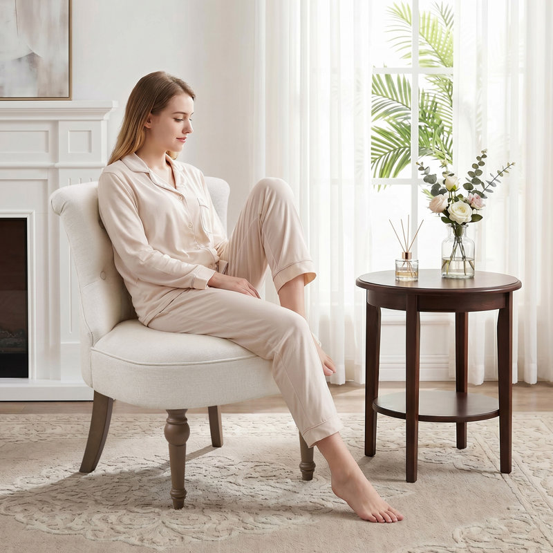 Chaise d'appoint d'appoint en chenille 24,4 po de largeur (ensemble de 2), Beige