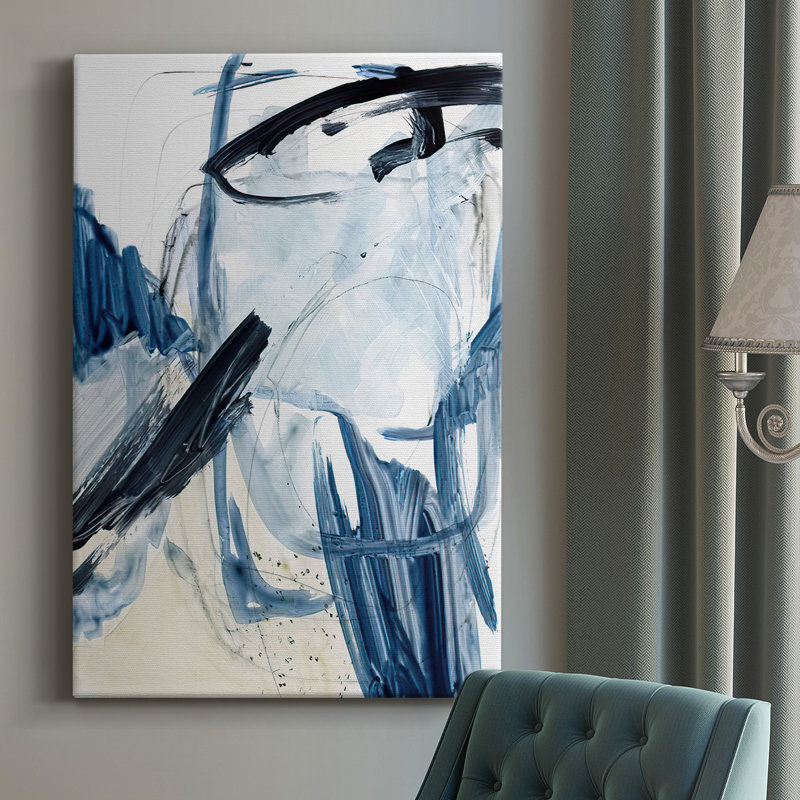 Indigo Swash I - impression sur toile tendue, H 48 po x l 32 po x P 1,5 po