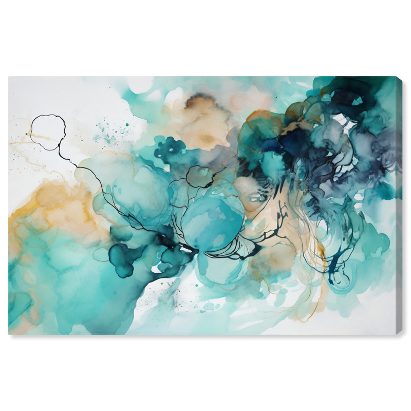 Ezekio bleu sarcelle, diffusion sur toile, H 16 po x l 24 po x P 0,8 po