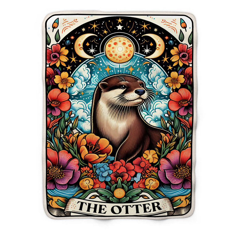 La couverture de loutre Tarot Card - 1 pièce Sherpa Blan Premium, L 50 po x L 60 po
