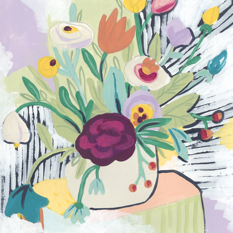 Fauvist Floral I by June Erica Vess - Wrapped Canvas Painting, 51cm H x 51cm W