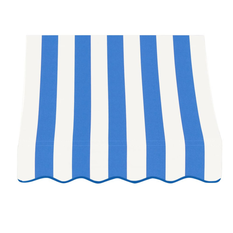 Awntech Nantucket Acrylic Fabric Fixed Awning, 31" H x 76.5" W x 24" D, Bright Blue/White Stripe