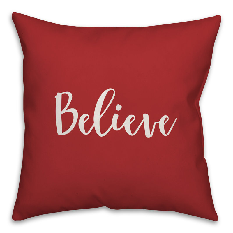 Reversible Throw Pillow, Red, Pillow Cover