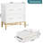 31.49-Inches Modern White & Gold 2-Drawer Lateral File Cabinet, Wood Filing Storage Cabinet For Letter/Legal/A4 Files, Printer Stand With Anti-Tilt & Safety Features For Home Office