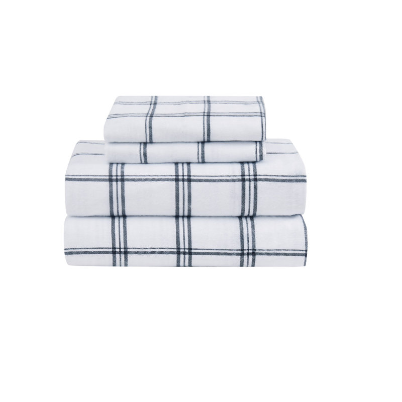 Traditional Cozy Flannel Plaid Sheet Set, Twin