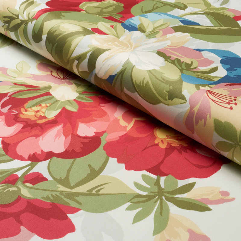 Ellesmere Ribbon Floral Fabric, Aqua