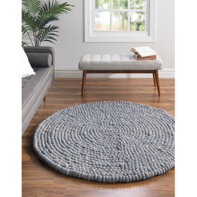 Tapis gris en laine Gregorey