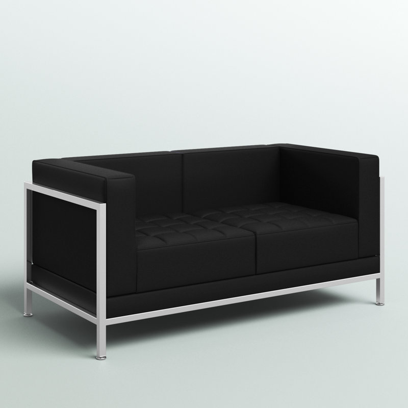 Causeuse modulaire Annis LeatherSoft avec siège capitonné matelassé et cadre enveloppant