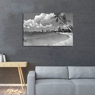 Plage dans l'après-midi - Reproduction sur toile tendue