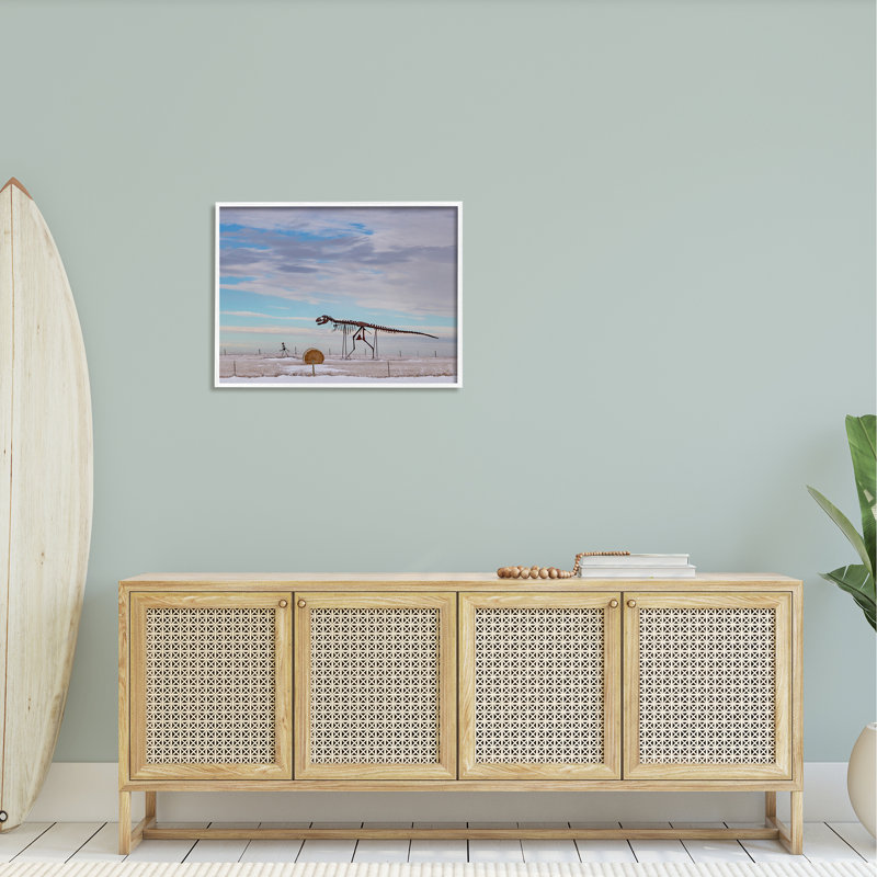 Squelette de personne qui marche, H 24 po x l 30 po x P 1,5 po, Giclée encadrée blanc bord de mer