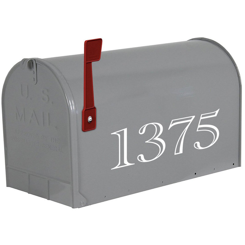 4 po Numéro de maison de l’autocollant, Blanc