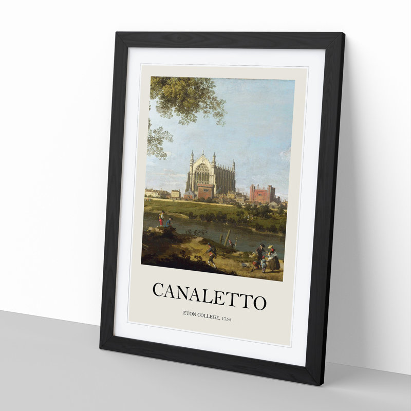 Eton College by Giovanni Canaletto - Single Picture Frame Print, 36cm H x 27cm W x 2cm D, Black Framed