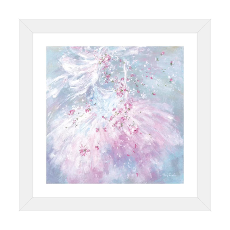 « Rosebuds tutu I » par Debi coules-reproduction d’art, H 16 po x l 16 po x P 1 po, Papier encadré blanc, Blanc