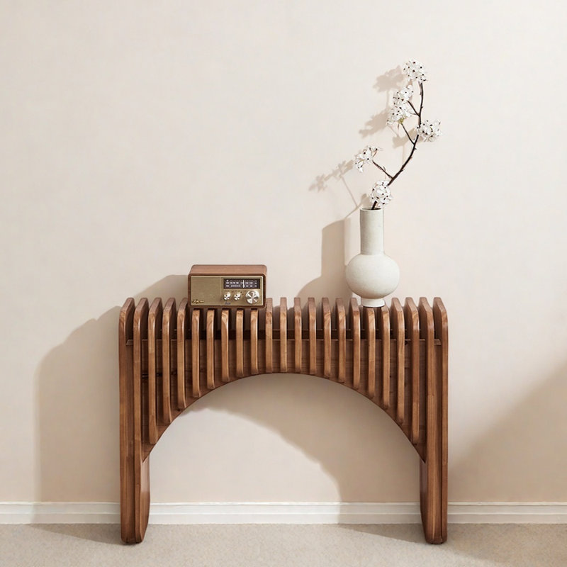 Console en bois de pin massif de style nordique, H 27,6 po x l 47,2 po x P 11,8 po