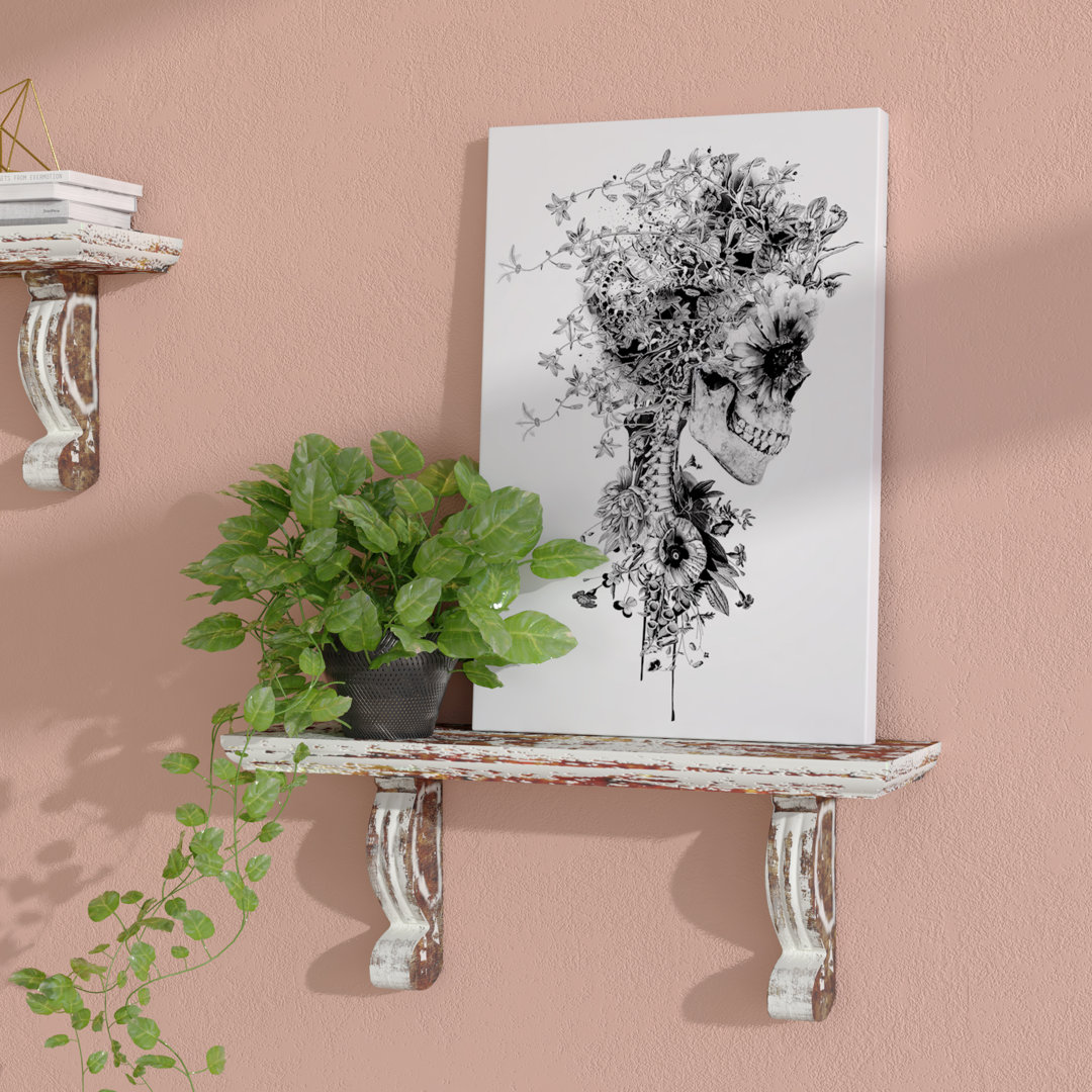 " Skull B&W " by Riza Peker East Urban Home Mat