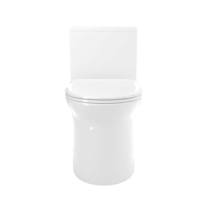One Ceramic 1.1/1.6 Toilet, Comfort Height, White, Soft Close Seat, & Approved Elongated, 15.55 In