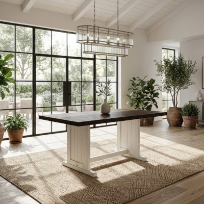 Orso Dining Table, 60 Inch Rectangular Plank Top,  And Brown