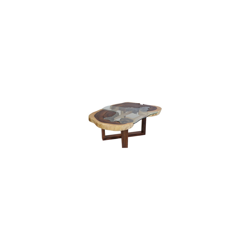 Ackermanville Glass Top Coffee Table, Brown/Clear