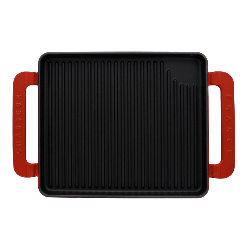 8.5'' Enameled Cast Iron Griddle, Grey