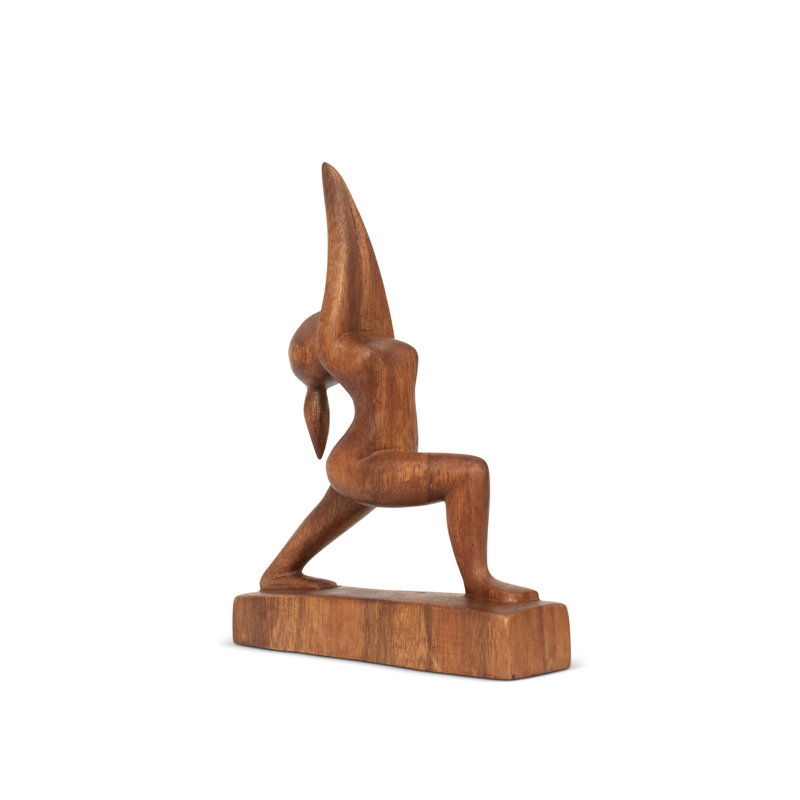 Mini figurines de yoga faites à la main en bois de 8 po, statue de pose de yoga, décor de studio de salle de yoga, cadeau de Yogi Mindful Home Decor, objets de décoration de tablette décorative - haute fente