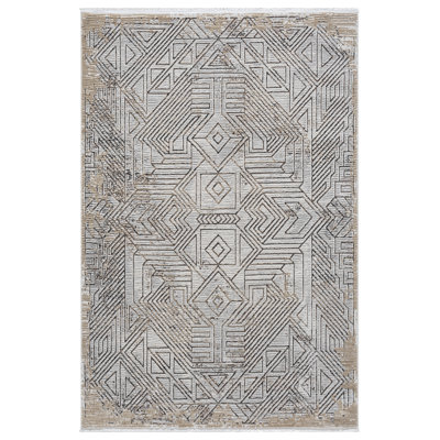 Gints Collection Cream Abstract Area Rug