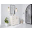 Boston 36 po X P 22 po D Meuble-lavabo décalé à droite en albâtre avec 2 po Quartz gris perle-109315155