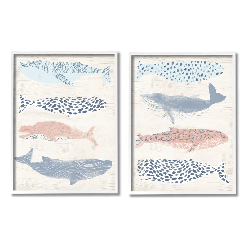 «Sea Life» rustique à motif encadré sur bois, 2 pièces, Giclée encadrée blanc bord de mer, H 30 po x l 48 po x P 1,5 po