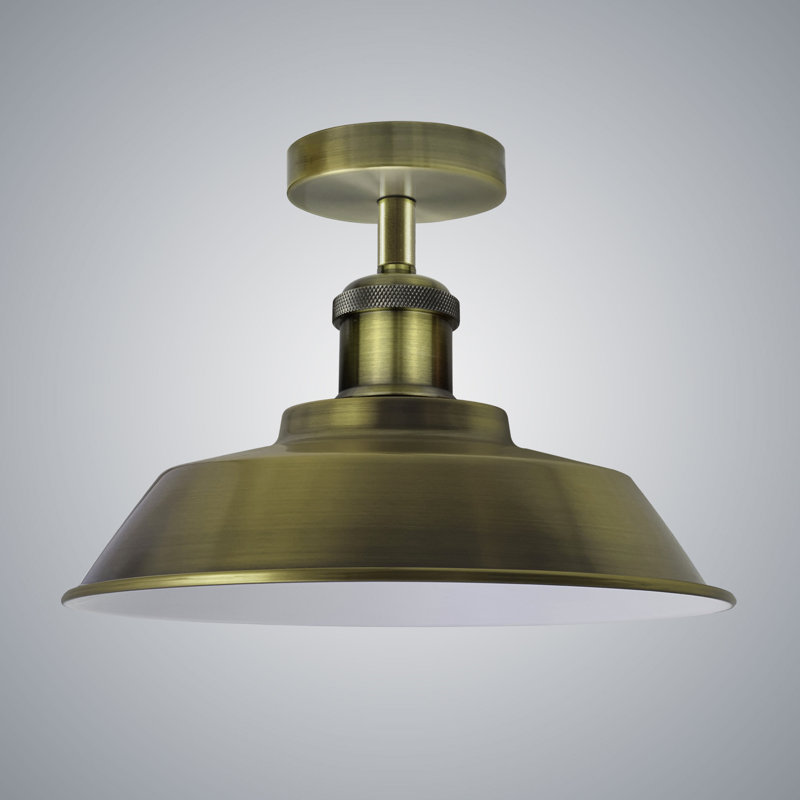 Kymani Semi Flush Mount, Green Brass