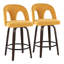 Ensemble de tabouret de bar pivotant contemporain à hauteur de comptoir avec revêtement en tissu-129454157