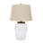 Fillable Glass Table Lamp with Linen Shade