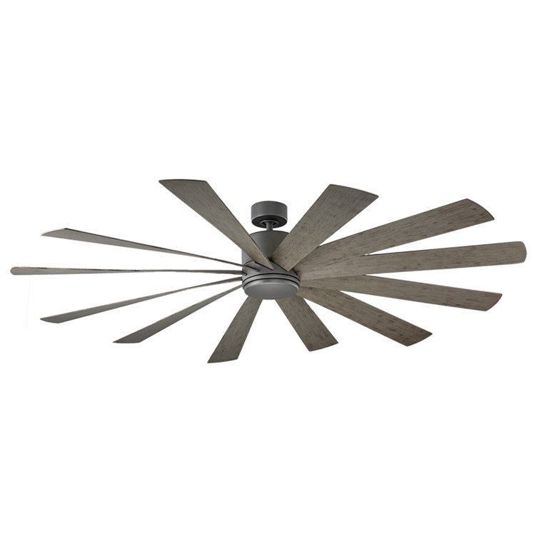 Windflower 12 - Blade Windmill Smart Ceiling Fan with Wall Control and LED Light Kit Included, Works With Alexa and iOS or Android App