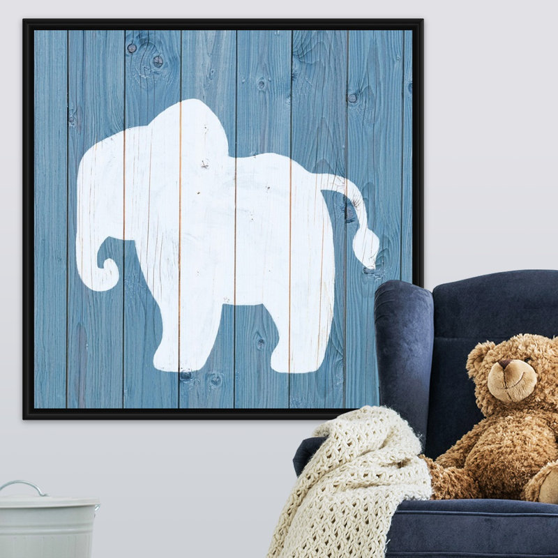 « éléphant zoo animal shape », impression, H 36 po x l 36 po x P 1,75po, Cadre pour toile flottant noir