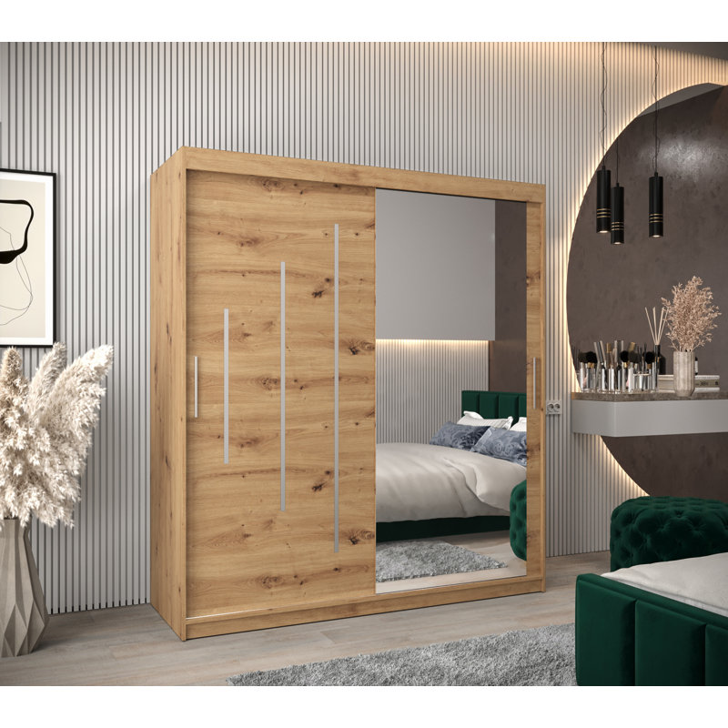 Arthel 2 Door Manufactured Wood Wardrobe, Artisan Oak
