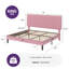 Lit plateforme tapissier en velours avec tête de lit capitonnée verticale ajustable-333766808-333766810