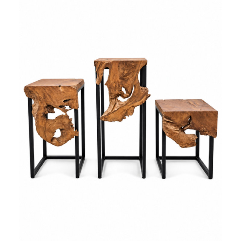 Table d'appoint Wave en racine de teck recyclée
