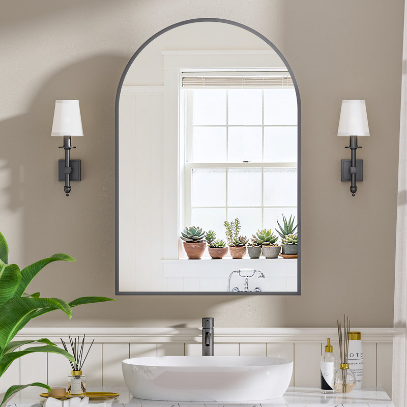 Poulton Frameless Medicine Cabinet Mirror Adjustable, Matte Black