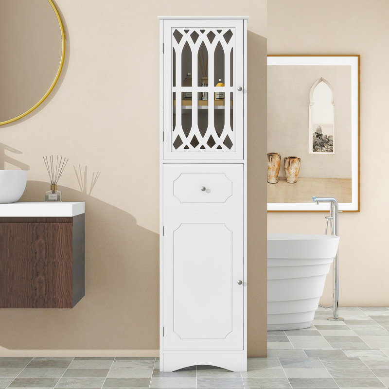 Ayre Freestanding Linen Cabinet, White