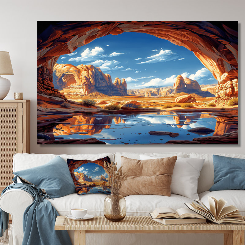 «Arches National Park Desert Caves Landscape II - Canyon», reproduction d'art, Toile tendue, H 24 po x l 32 po x P 1 po