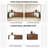 Modern Vanity Desk with 6 Drawers and Rotatable Extension Table, Walnut Finish
