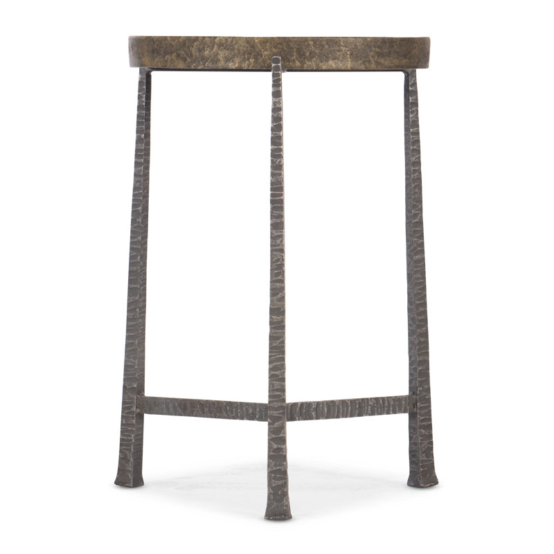 Transitional Gold Metal Round Tray Top End Table 24"