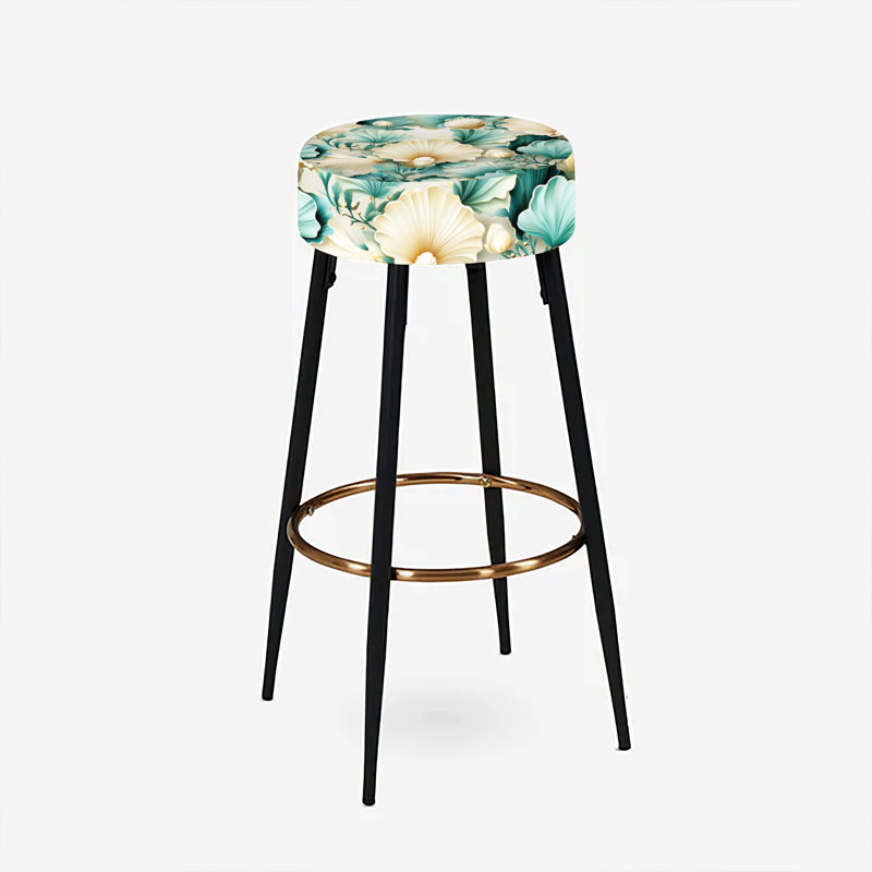 Ensemble de 2 tabourets de bar blancs et sarcelle bord de mer