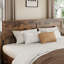 Lit plateforme en bois, format King, style ferme, avec sommier à lattes métalliques, sans sommier tapissier, montage facile-270511908