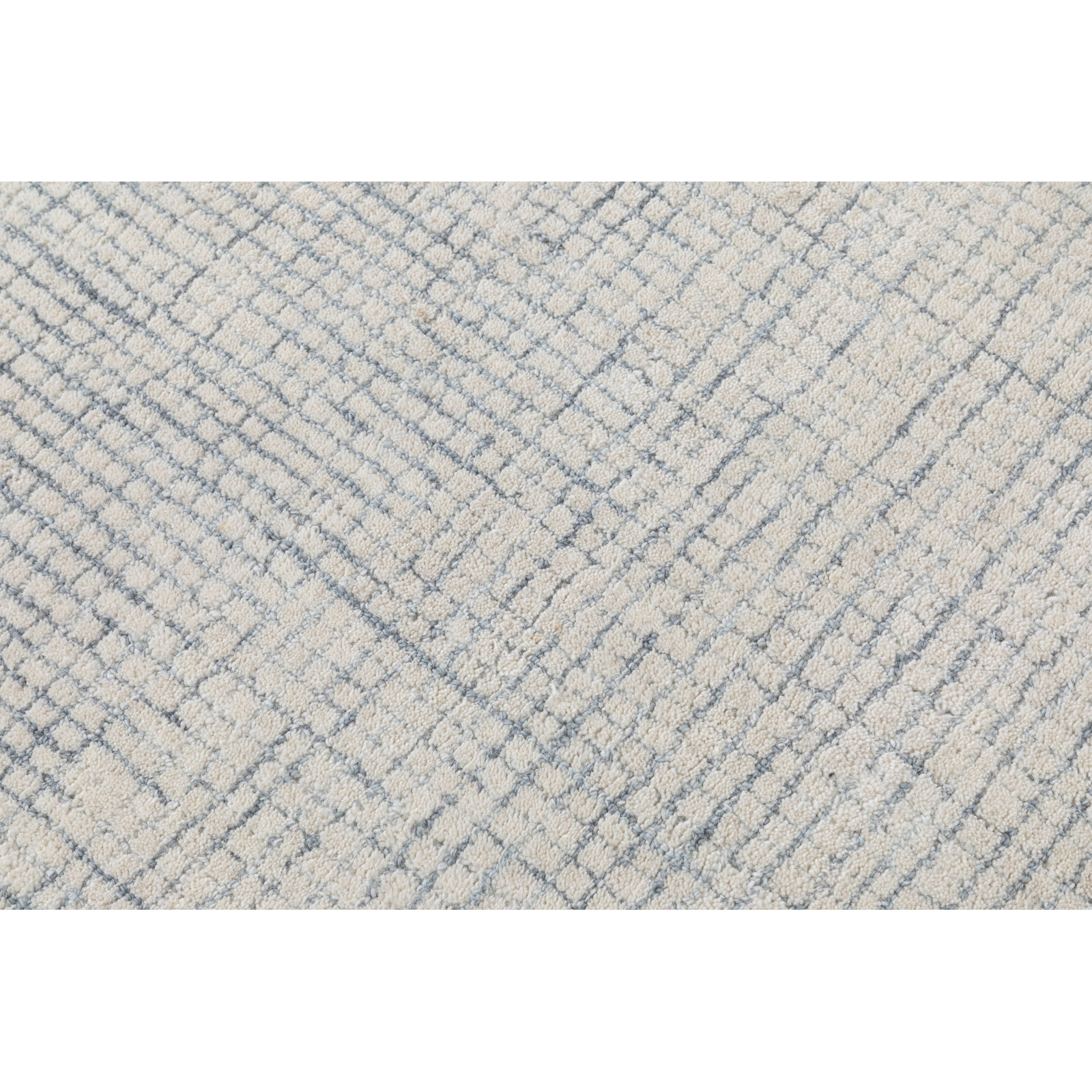 Hand-Tufted Striped Wool Rug, Rectangle 8'9" x 11'9", Ivory / Blue