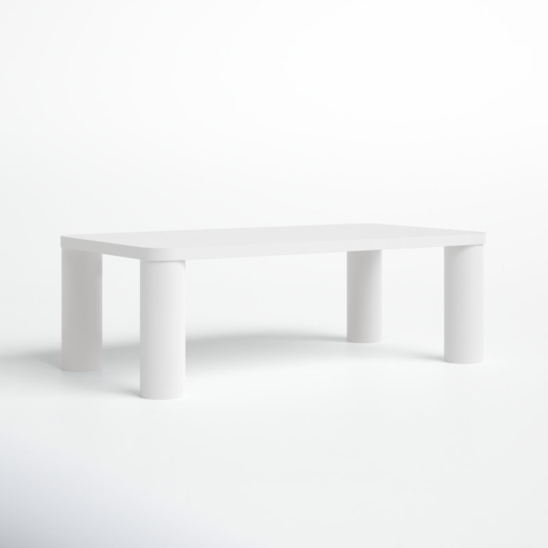Patricio Single Coffee Table, 16.14" H x 48.03" L x 25.98" W, White